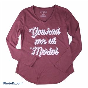 Pink graphic Merlot tee 5 for $20